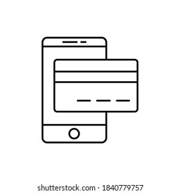 mobile payment single isolated icon with line or outline style