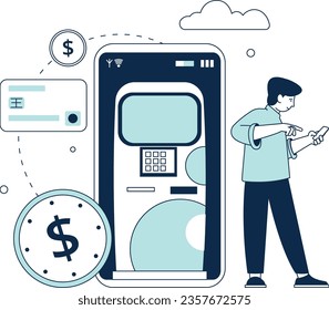 Pago móvil. Cartera Smartphone con tarjeta de crédito