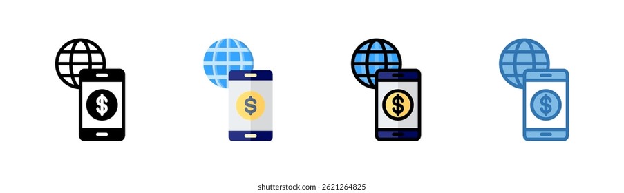 Mobile Payment Solutions Icon Element For Design