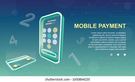 Tecnología de pago móvil, servicio de banca móvil por Internet a través de un dispositivo con protección de contraseñas y tarjeta de crédito.