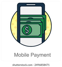 Mobile Payment und Transaktions-Icon-Konzept
