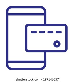 mobile payment transfer card single isolated icon with outline style