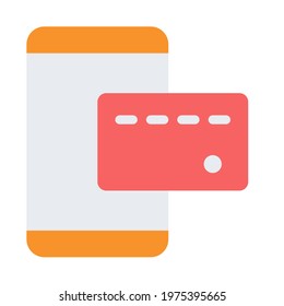 mobile payment transfer card single isolated icon with flat style