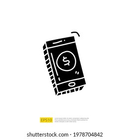 mobile payment and transfer concept doodle icon sign symbol vector illustration