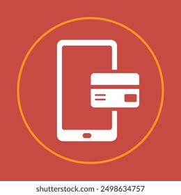 Mobile payment trendy icon cute abstract beautiful vector illustration colorful artwork