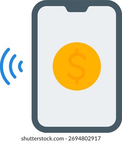 Mobile payment vector design in modern style, online shopping and instant transaction concept, digital wallet illustration. Flat Icon