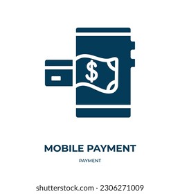 mobile payment vector icon. mobile payment, payment, credit filled icons from flat payment concept. Isolated black glyph icon, vector illustration symbol element for web design and mobile apps