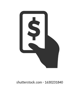 Mobile payment vector icon. Editable symbol illustration.