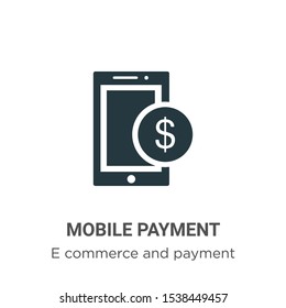 Mobile payment vector icon on white background. Flat vector mobile payment icon symbol sign from modern e commerce and payment collection for mobile concept and web apps design.