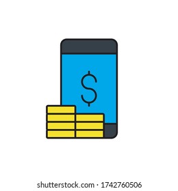 Mobile payment vector icon symbol transaction isolated on white background