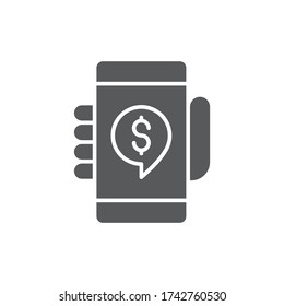 Mobile payment vector icon symbol transaction isolated on white background