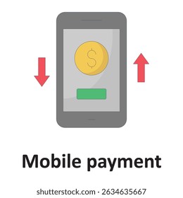 Pago móvil :Icono de Vector que puede modificarse o editarse fácilmente

