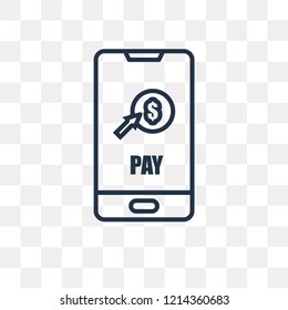 Mobile payment vector outline icon isolated on transparent background, high quality linear Mobile payment transparency concept can be used web and mobile