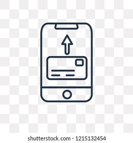 Mobile payment vector outline icon isolated on transparent background, high quality linear Mobile payment transparency concept can be used web and mobile