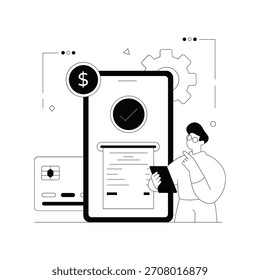 Mobile Payment Vector Outline Illustration EPS 10 File