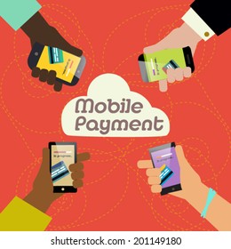 Mobile payment vector template