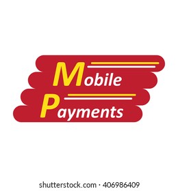 Mobile payments abstract company symbol isolated on white