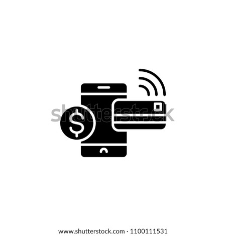 Mobile payments black icon concept. Mobile payments flat  vector symbol, sign, illustration.