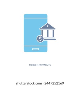 icono de línea de concepto de pagos móviles. Ilustración de elemento simple. diseño de símbolo de esquema de concepto de pagos móviles.