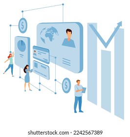 Mobile payments. Online sending money from mobile wallet to bank card, golden coins transfer app and e payment vector