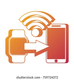 mobile payments with smart watch mobile phone concept of communication technology
