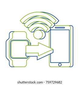 mobile payments with smart watch mobile phone concept of communication technology
