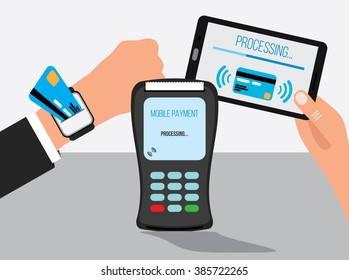 Mobile payments with smart watch and smartphone concept of communication technology