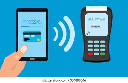 Mobile payments with smartphone concept of communication technology
