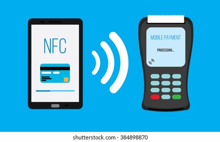Mobile payments with smartphone concept of communication technology