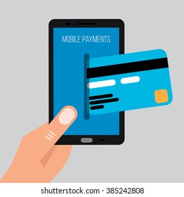Mobile payments with smartphone concept of communication technology