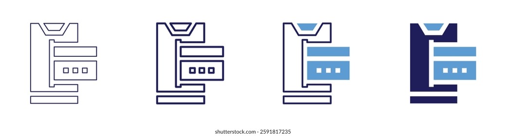 Mobile payments solution icon in 4 different styles. Thin Line, Line, Bold Line, Duotone. Duotone style. Editable stroke.