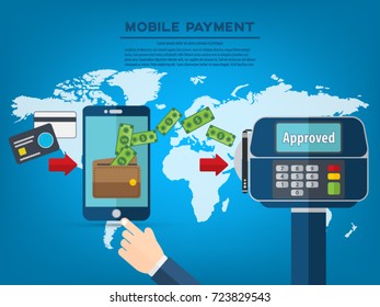 Mobile payments. Vector illustration