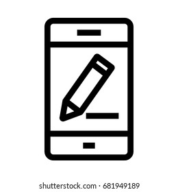 Mobile Pencil Icon