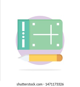Mobile, Pencil, Online, Education Abstract Circle Background Flat color Icon. Vector Icon Template background