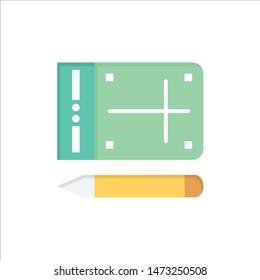 Mobile, Pencil, Online, Education  Flat Color Icon. Vector icon banner Template