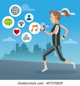 Mobile people cartoon design