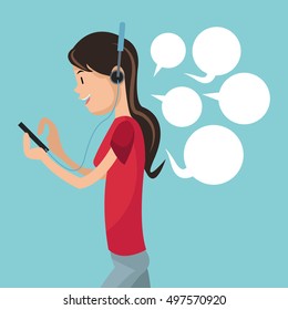 Mobile people cartoon design