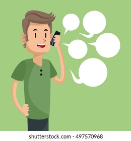 Mobile people cartoon design