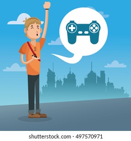 Mobile people cartoon design