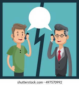 Mobile people cartoon design