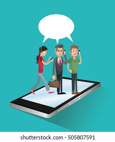 Mobile people cartoon design
