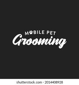 Mobile Pet Grooming Logo, Pet Groomer Business, Dog Grooming Business, Dog Logo, Veterinary Branding, Vector Illustration Background	