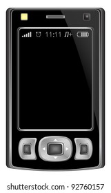 Mobile phone of abstract design, black. Eps10 - contains transparencies. Vector