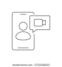 Avatar de Cuenta de teléfono móvil y Vector de contorno de cámara