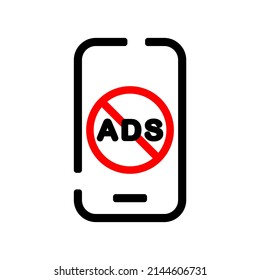 Bloqueador de anuncios de teléfonos móviles. Vector. ilustración