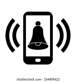 Mobile phone alarm clock icon