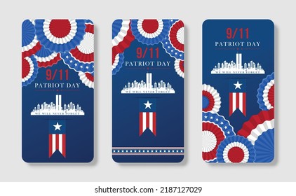 Mobile phone american flag illustration for Patriot Day in United States. Celebrate annual in September 11. We will never forget.We remember. Memorial day.Patriotic american elements.Vector