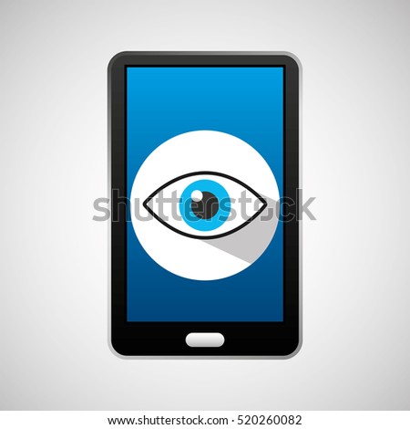 mobile phone app eye surveillance vector illustration eps 10
