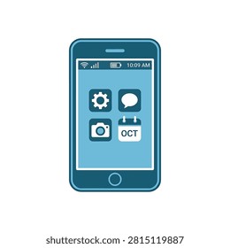 Mobile phone with app icons