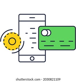 Mobile phone app for money transfer operation vector icon. Online bank service, digital account on smartphone. Electronic currency for finance cashless pay